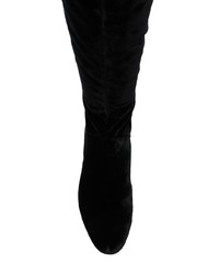 schwarze Overknee Stiefel aus Wildleder von Alberta Ferretti