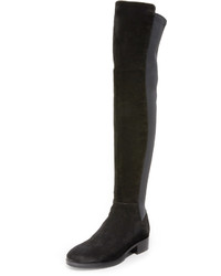 schwarze Overknee Stiefel aus Wildleder von Tory Burch