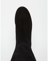 schwarze Overknee Stiefel aus Wildleder von Dune