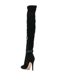 schwarze Overknee Stiefel aus Wildleder von Jimmy Choo