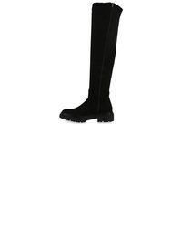 schwarze Overknee Stiefel aus Wildleder von VAN HILL