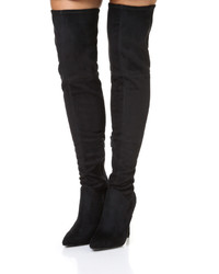 schwarze Overknee Stiefel