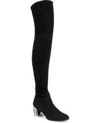 schwarze Overknee Stiefel von Casadei