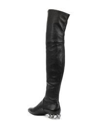 schwarze Overknee Stiefel von Casadei