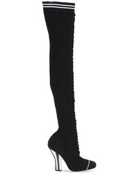 schwarze Overknee Stiefel von Fendi