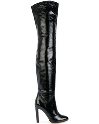 schwarze Overknee Stiefel von Francesco Russo