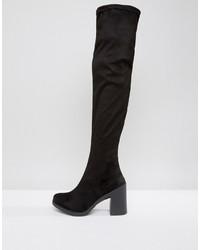 schwarze Overknee Stiefel von Asos