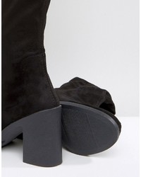 schwarze Overknee Stiefel von Asos