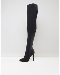 schwarze Overknee Stiefel von Asos