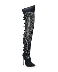 schwarze Overknee Stiefel von Casadei