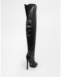 schwarze Overknee Stiefel von Missguided