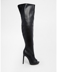 schwarze Overknee Stiefel von Missguided