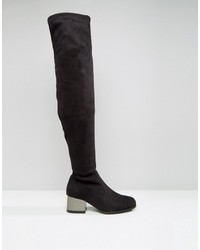 schwarze Overknee Stiefel von London Rebel