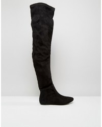 schwarze Overknee Stiefel von London Rebel