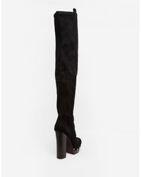 schwarze Overknee Stiefel von Miss KG
