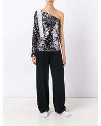 schwarze Pailletten Bluse von MSGM