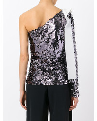 schwarze Pailletten Bluse von MSGM