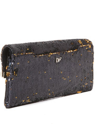 schwarze Pailletten Clutch von Diane von Furstenberg