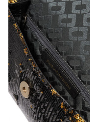 schwarze Pailletten Clutch von Diane von Furstenberg