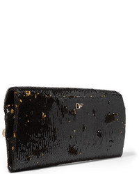 schwarze Pailletten Clutch von Diane von Furstenberg