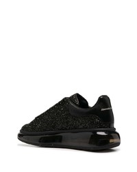 schwarze Pailletten niedrige Sneakers von Alexander McQueen