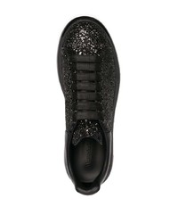 schwarze Pailletten niedrige Sneakers von Alexander McQueen
