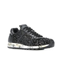 schwarze Pailletten niedrige Sneakers von Premiata
