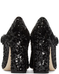 schwarze Pailletten Pumps von Dolce & Gabbana