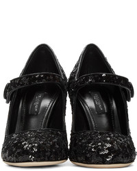 schwarze Pailletten Pumps von Dolce & Gabbana