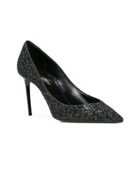 schwarze Pailletten Pumps von Saint Laurent