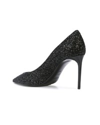 schwarze Pailletten Pumps von Saint Laurent