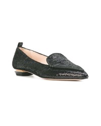 schwarze Pailletten Slipper von Nicholas Kirkwood