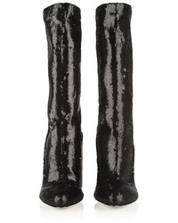 schwarze Pailletten Stiefeletten von Givenchy