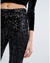 schwarze Paillettenleggings von Miss Selfridge