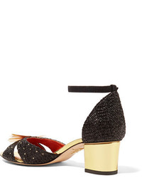 schwarze Pailletten Sandaletten von Charlotte Olympia