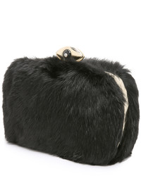 schwarze Pelz Clutch von Diane von Furstenberg