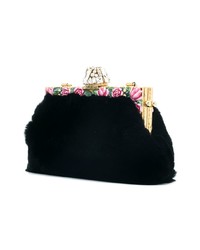 schwarze Pelz Clutch von Dolce & Gabbana