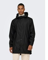 schwarze Regenjacke von ONLY & SONS