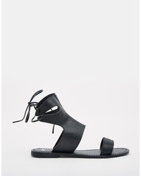 schwarze Römersandalen aus Leder von Asos