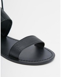 schwarze Römersandalen aus Leder von Asos