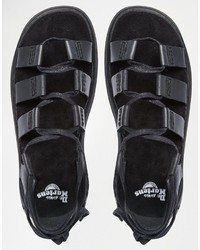 schwarze Römersandalen aus Leder von Dr. Martens