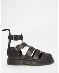 schwarze Römersandalen aus Leder von Dr. Martens