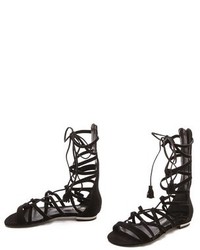 schwarze Römersandalen aus Wildleder von Schutz