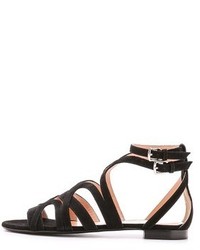 schwarze Römersandalen aus Wildleder von Jill Stuart