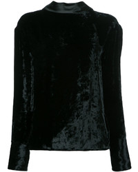 schwarze Samt Bluse von Maison Margiela