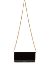 schwarze Samt Clutch von Balmain