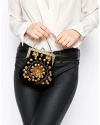 schwarze Samt Clutch von Moyna