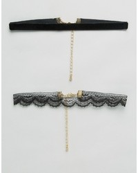 schwarze Samt Halskette von Reclaimed Vintage