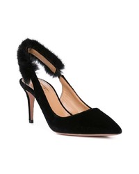 schwarze Samt Pumps von Aquazzura