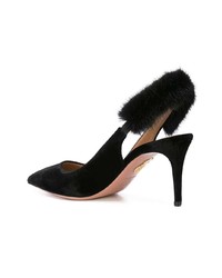 schwarze Samt Pumps von Aquazzura